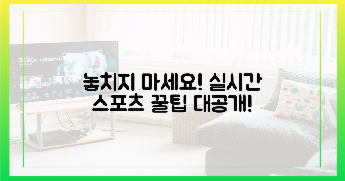 실시간 스포츠, 놓치지 않는 법?