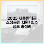 2025 소상공인 새출발기금 완벽 가이드