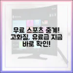 놀라운 무료 스포츠 중계! 고화질, 유료급 사이트 총집합