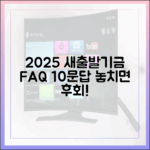 2025 소상공인 새출발기금 FAQ: 10문답?