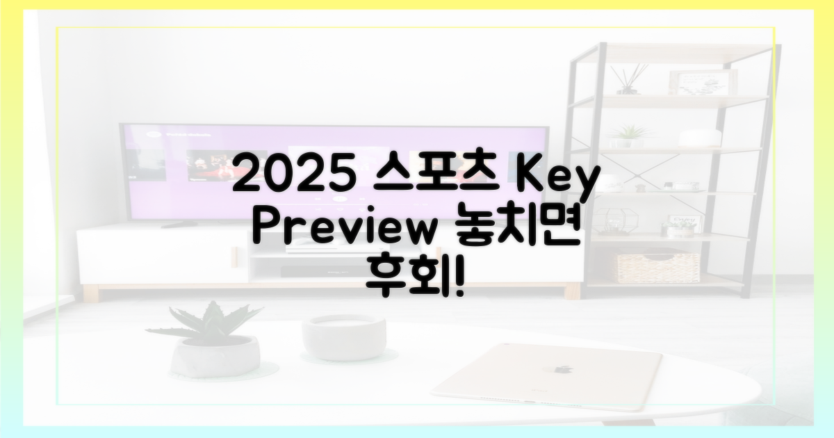2025년 스포츠 중계: 핵심 정리