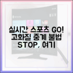놀라운 고화질 실시간 스포츠 중계, 이제 불법 대신 여기!
