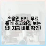 손흥민 EPL 경기 무료 고화질 생중계, 보는 방법은?