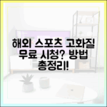 해외 스포츠 고화질 무료 시청, 가능한가요?