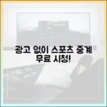 믿을 수 없어! 무료 스포츠 중계, 광고 없이 보는 법