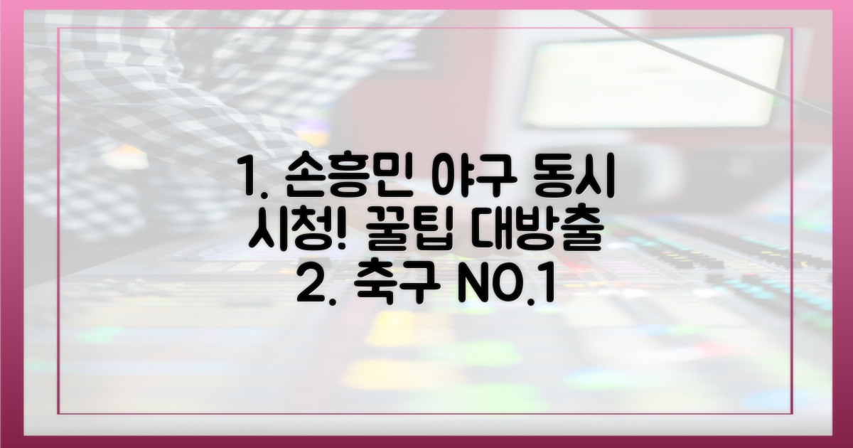 손흥민 야구 동시 시청 꿀팁