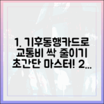 기후동행카드로 교통비 절감 마스터하기