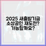 2025 새출발기금, 소상공인 재도전 가능할까요?
