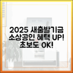 2025 소상공인 새출발기금, 초보도 혜택 쉽게 확인!