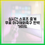 실시간 스포츠 중계 완벽 가이드: 무료 야구/해외 축구