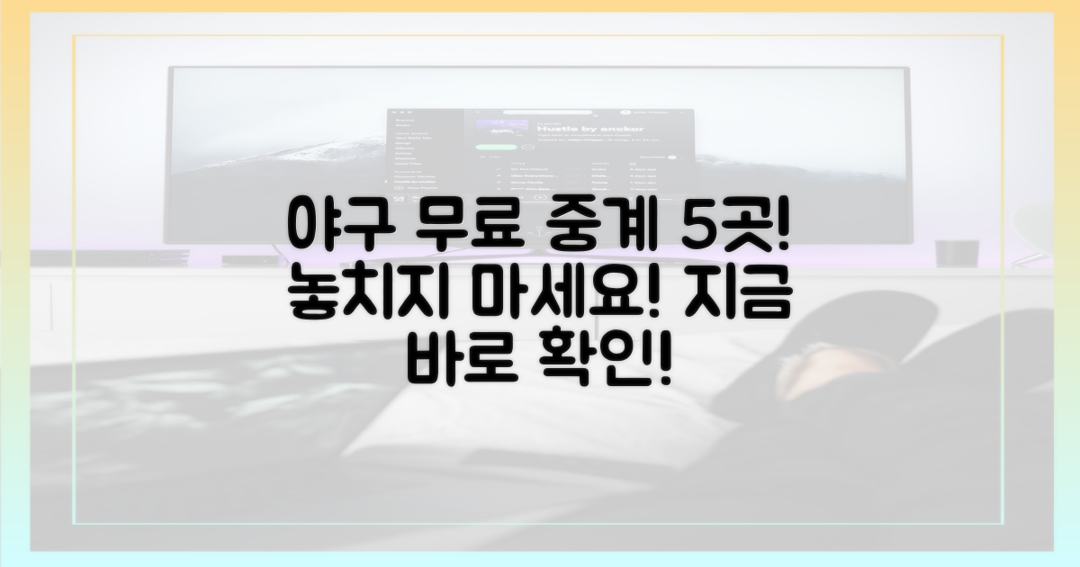 5가지 무료 야구 중계 사이트