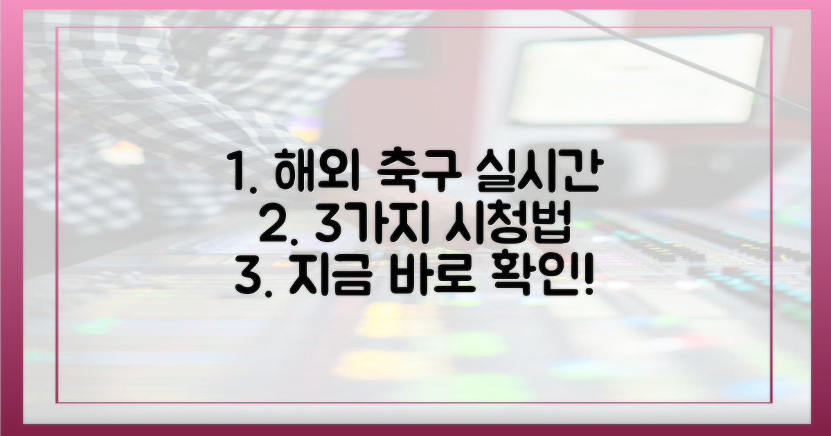 3가지 해외 축구 실시간 시청법