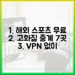 VPN 없이 해외 스포츠 무료 고화질 중계 7곳
