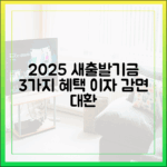 2025년 새출발기금 3가지: 이자 감면 & 대환 대출