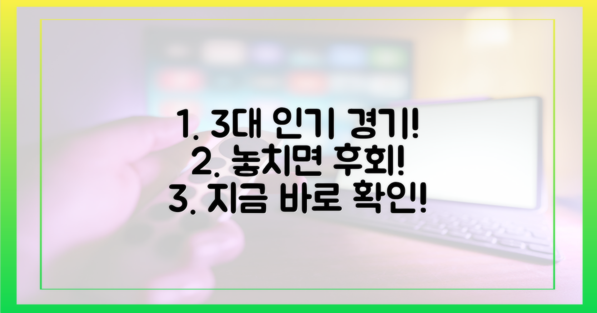 3가지 인기 국내 경기!