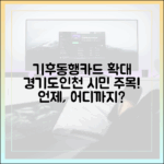 경기도·인천 시민 주목! 기후동행카드 확대, 언제?