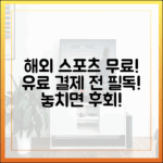 놀라운 무료! 해외 스포츠 중계, 유료 결제 전 꼭 보세요!