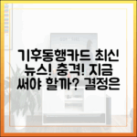 **기후동행카드, 최신 뉴스 보고 충격! 써야 할까?**