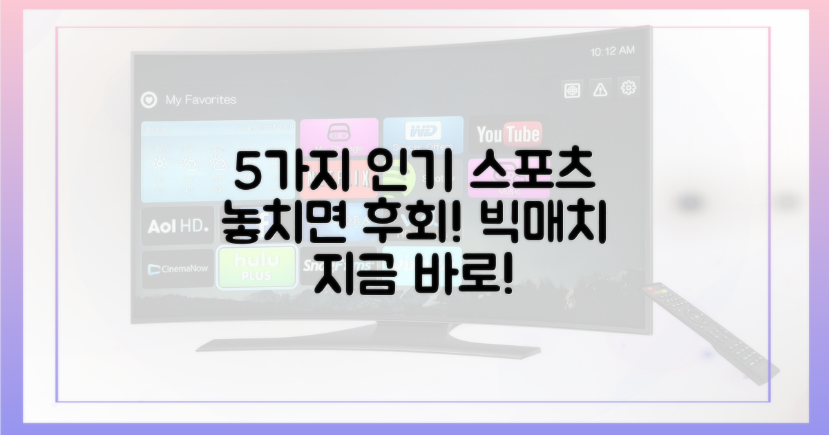 5가지 인기 스포츠 중계