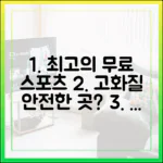무료 스포츠 중계 완벽 분석: 안전하고 고화질은 어디?