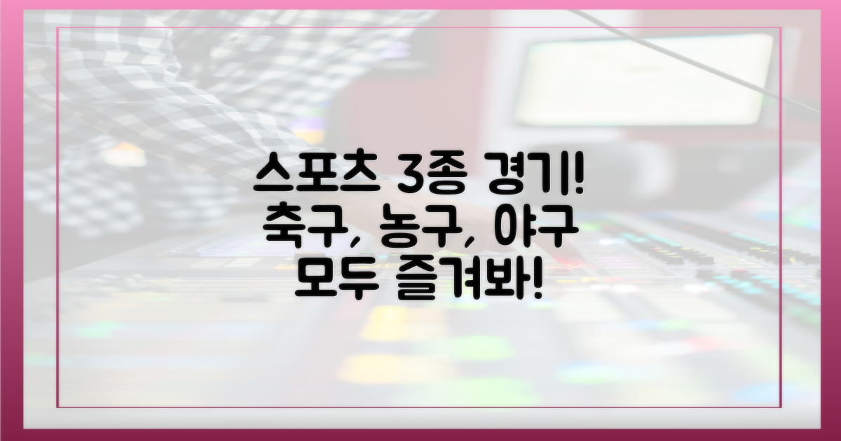 축구, 농구, 야구? 모두 보세요!