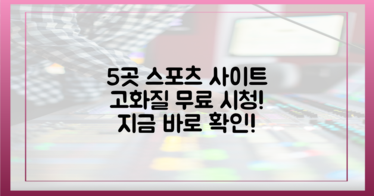 5곳 무료 고화질 스포츠 사이트