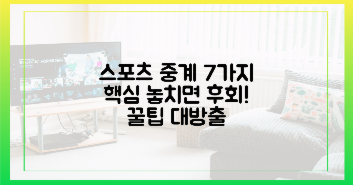 스포츠 중계 7가지 핵심 정보