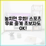 놓치면 후회! 초보자도 무료 시청하는 스포츠 중계