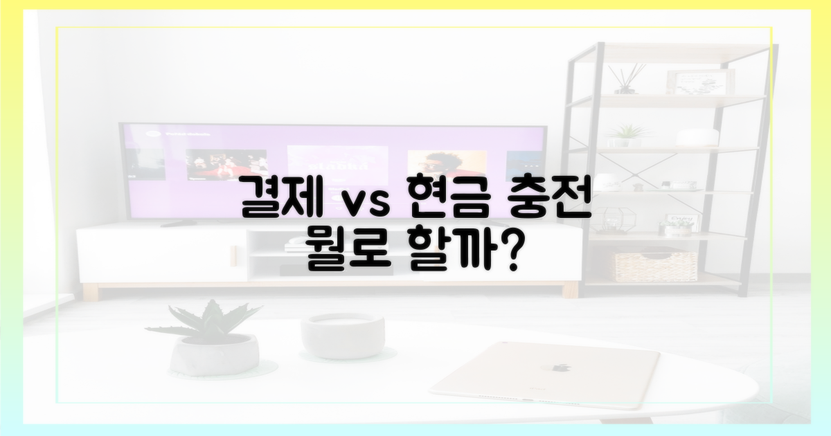 현금 충전 vs 다른 결제