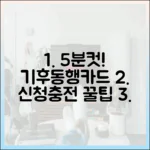 기후동행카드, 5분 만에 끝내는 신청/충전 비법?