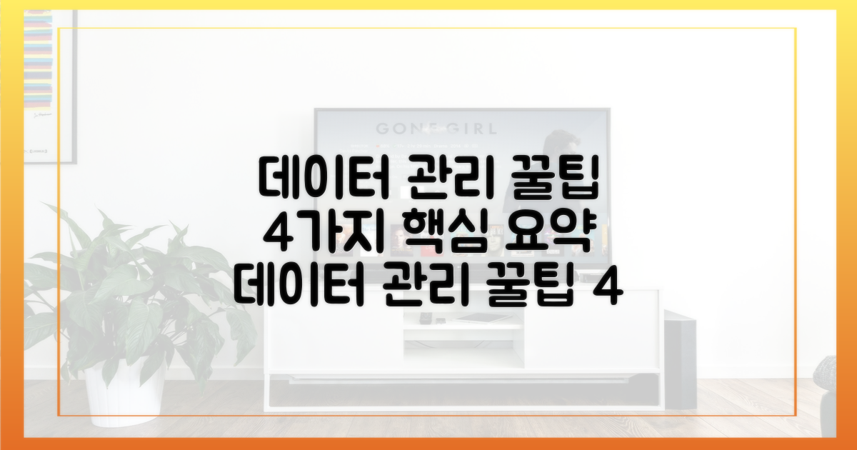 4가지 데이터 관리 팁