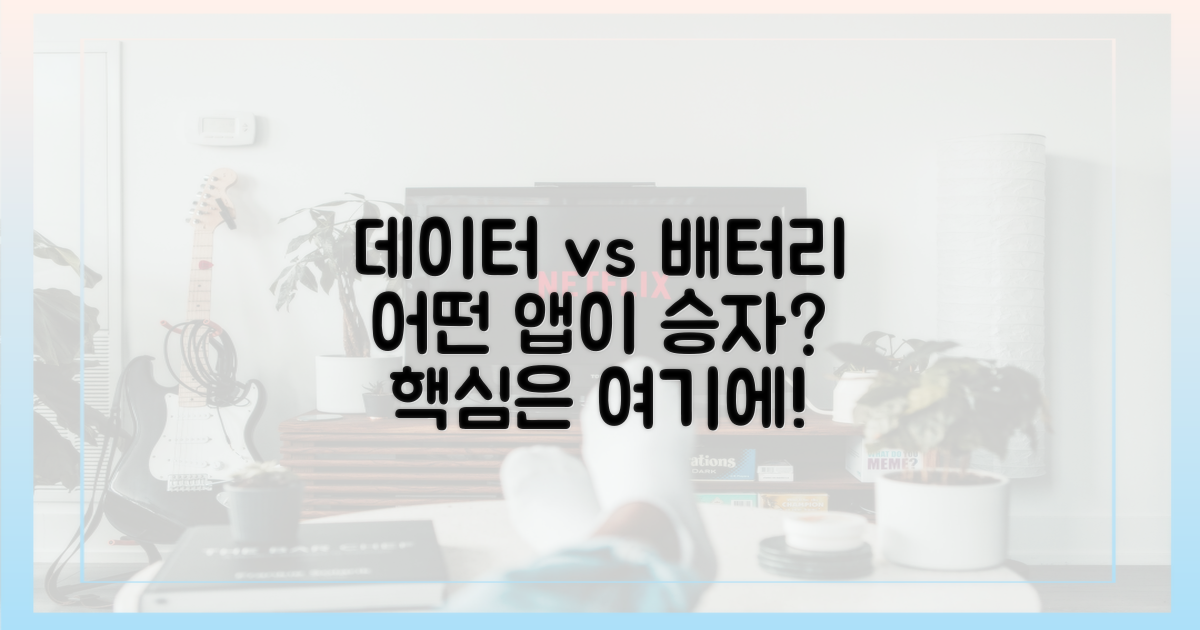 데이터, 배터리, 어느 앱이 승자?