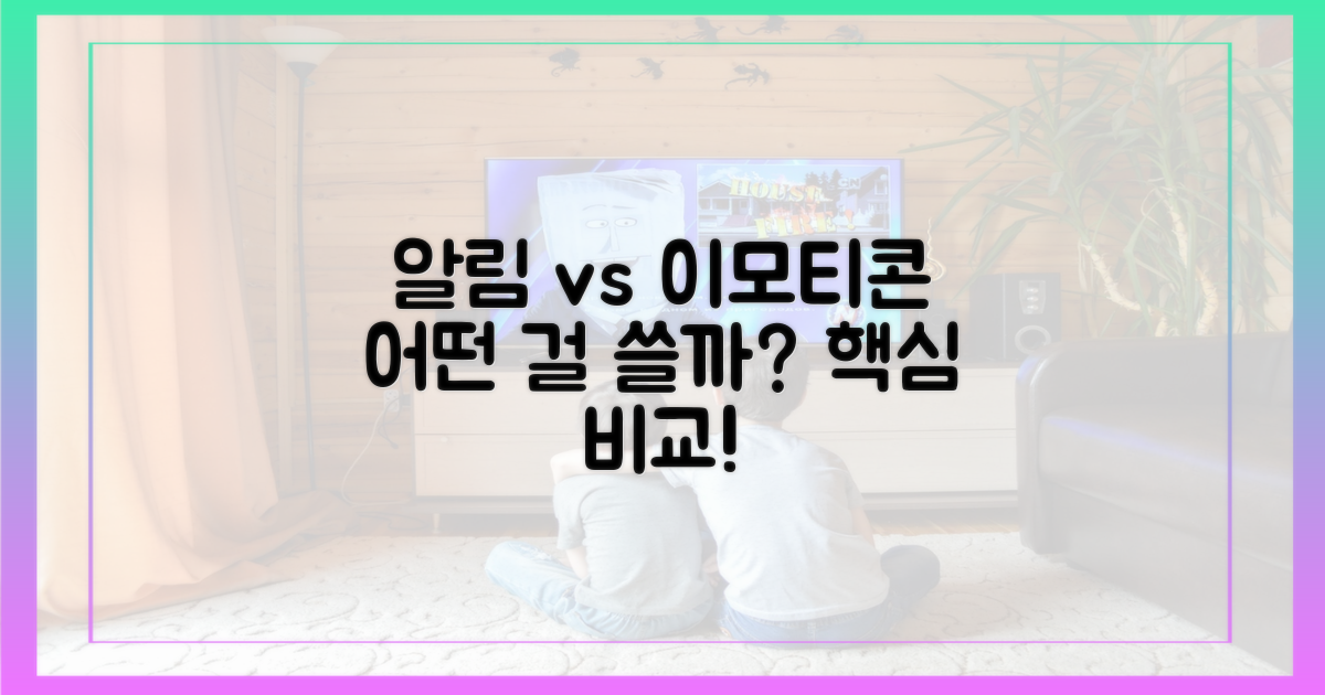 알림, 이모티콘 비교