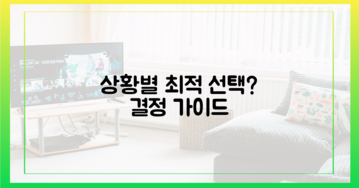 상황별 최적의 선택은?