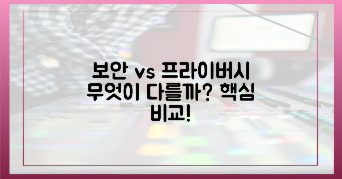 보안과 프라이버시: 무엇이 다를까