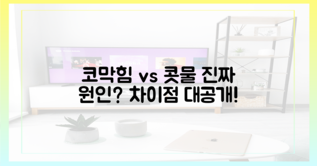 코막힘 vs 콧물, 무엇이 다를까
