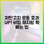 저탄고지 다이어트와 운동: 효과를 극대화하는 병행 방법