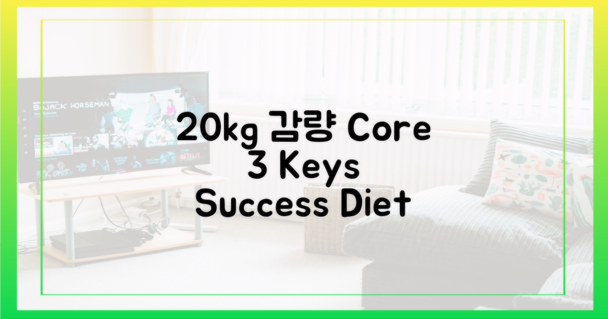 20kg 감량의 3가지 핵심 원리