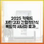 2025년 업데이트: 저탄고지 다이어트와 간헐적 단식의 시너지 효과