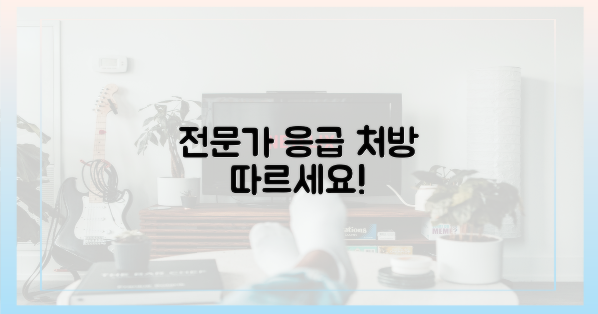 전문가의 응급 처방을 따르세요.