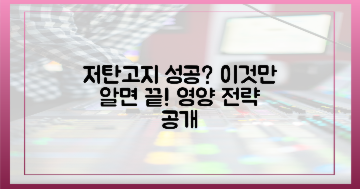 성공적인 저탄고지를 위한 영양 전략
