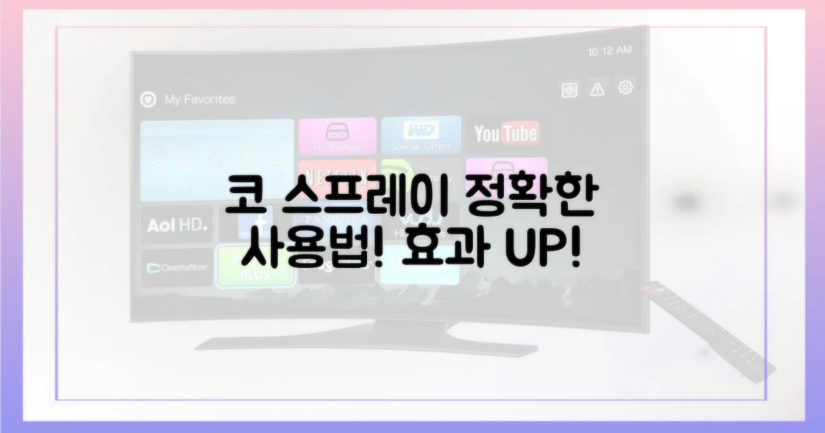 코 스프레이, 효과적인 사용법은?