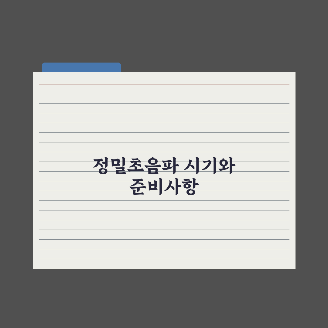정밀초음파 검사 시기와 확인 항목 핵심정리, 전문의가 꼽은 7가지 포인트