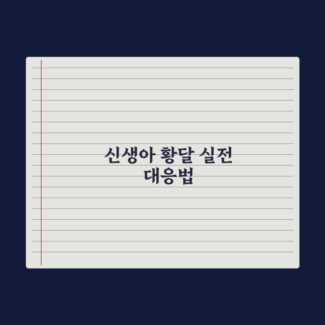 신생아 황달 - 정상 vs 병원 가야 할 신호 완벽가이드, 전문가 5대 징후