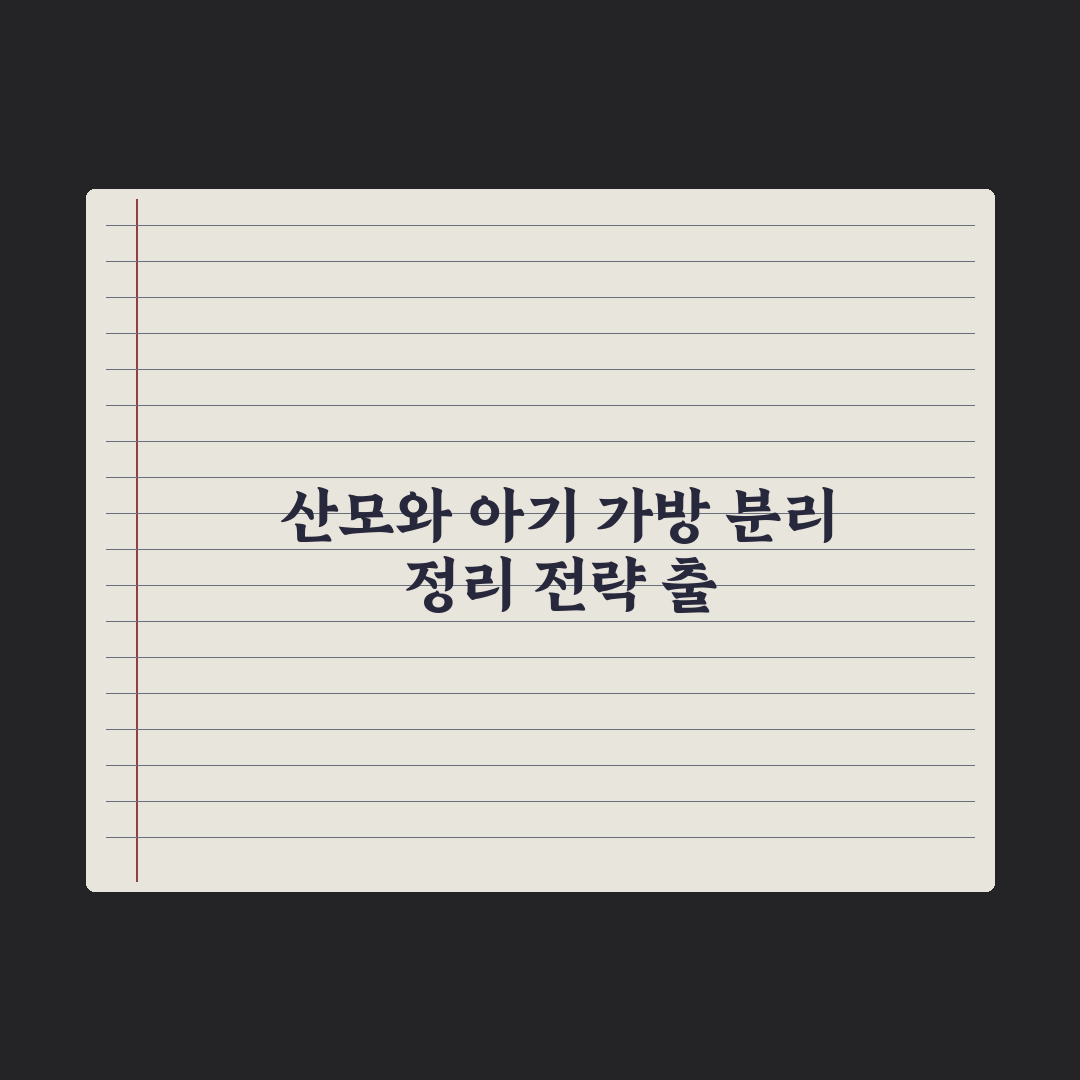 산모 출산 가방 vs 신생아 가방 분리 정리 완벽가이드, 전문가의 5단계 핵심정리