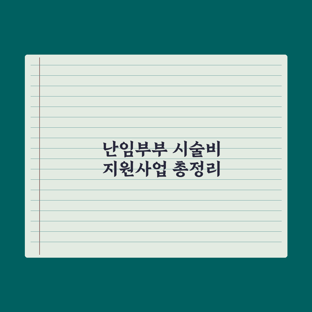 난임부부 시술비 지원사업 정리 완벽가이드, 실무자가 분석한 5가지 핵심