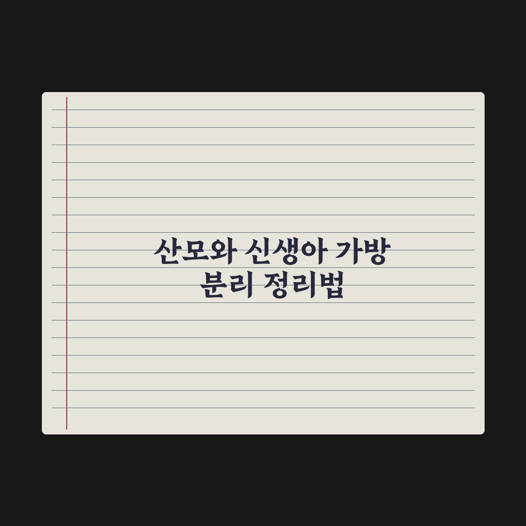 산모 출산 가방 vs 신생아 가방 분리 정리 완벽가이드, 전문가의 5단계 핵심정리