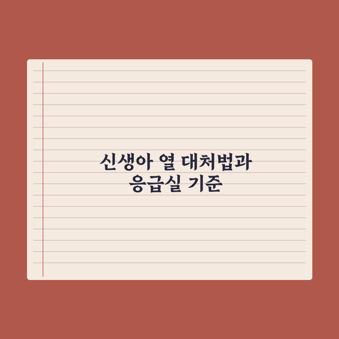 신생아 열날 때 대처법 - 응급실 가야 할 기준 핵심정리, 전문가 5원칙
