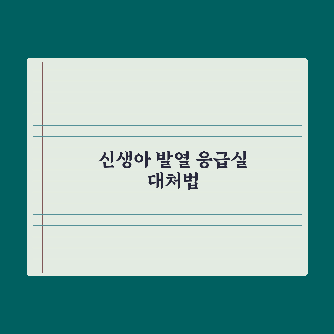신생아 열날 때 대처법 - 응급실 가야 할 기준 핵심정리, 전문가 5원칙