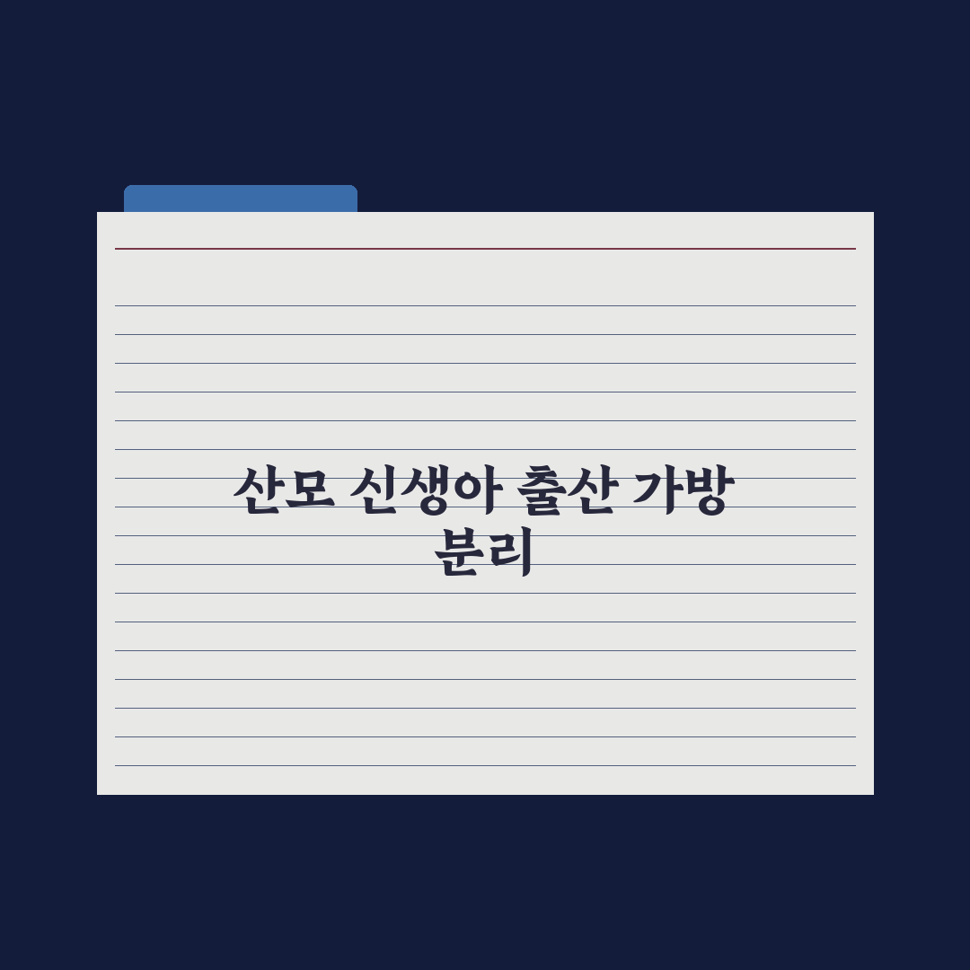 산모 출산 가방 vs 신생아 가방 분리 정리 완벽가이드, 전문가의 5단계 핵심정리